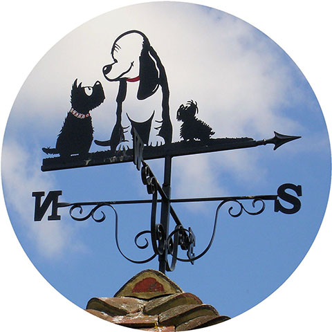 Dogs & cat weathervanes