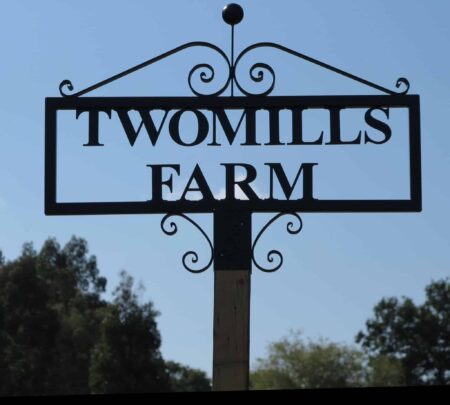 Forged Road End Post Top Sign of Twomills