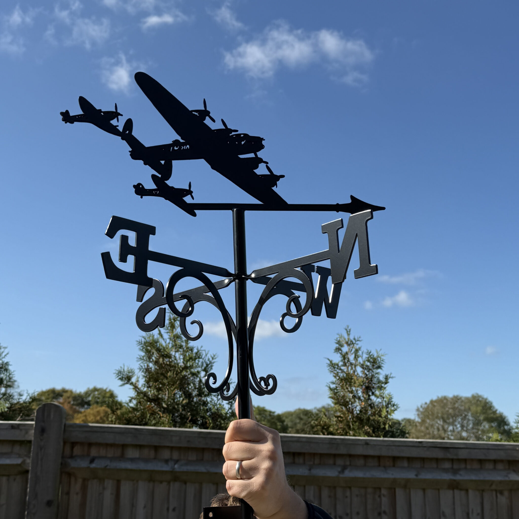 Battle Of Britain Flypass Weathervane - Stainless Steel - Laser Cut Build