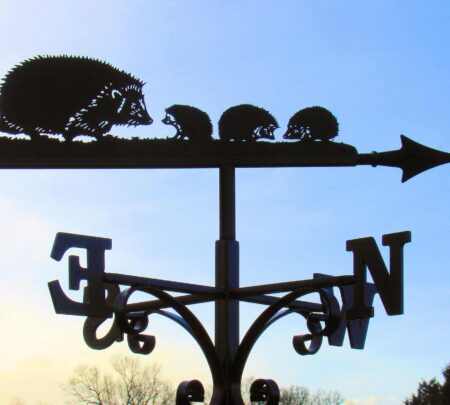 handmade family of hedgehogs weathervane