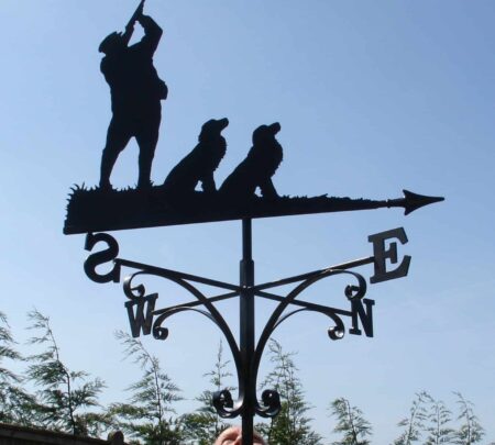 Man Shooting Up And Spaniels Weathervane