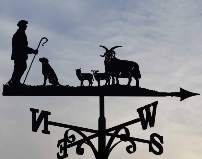 Shepherd, Jacobs Sheep And Dog Weathervane