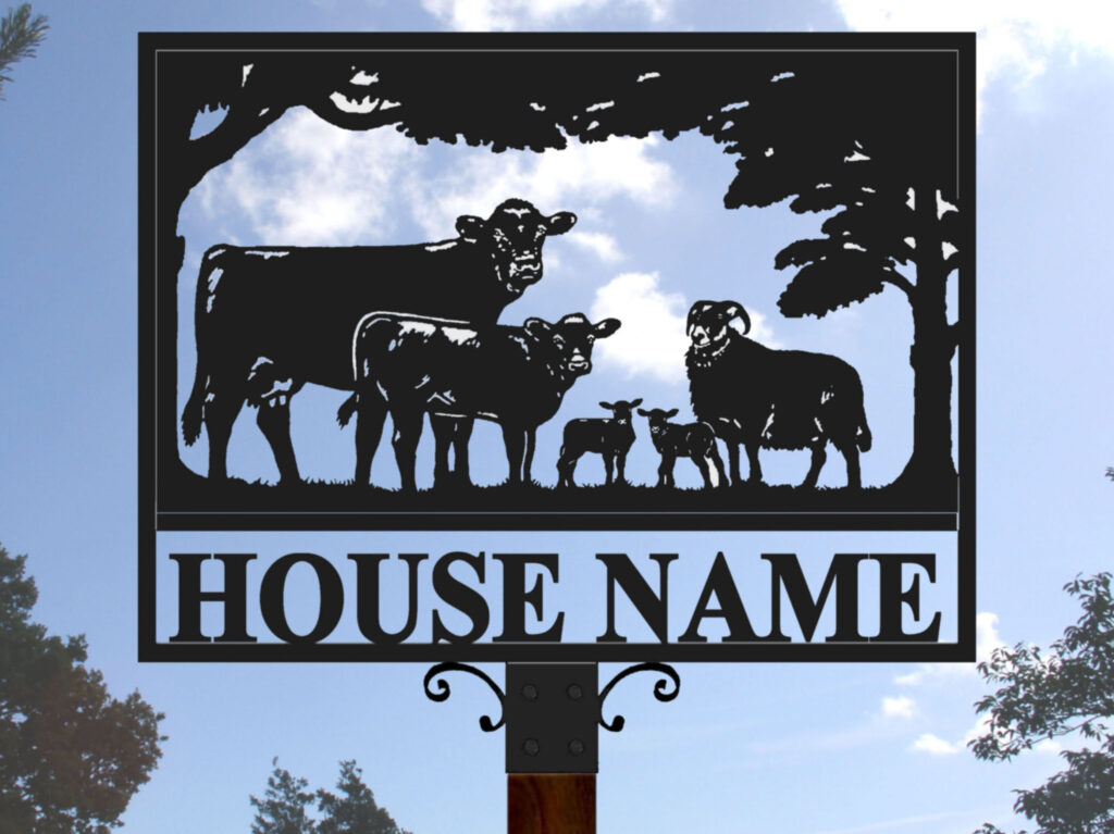 Framed Sign Post - Top Sleeve and Solid letters