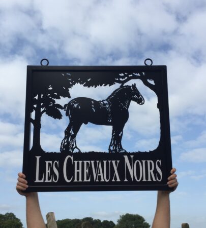 French Shire Horse Framed Picture Sign delivered to France