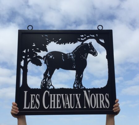 French Shire Horse Framed Picture Sign delivered to France