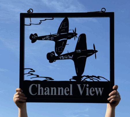 Spitfire & Hurricane Framed Metal Sign