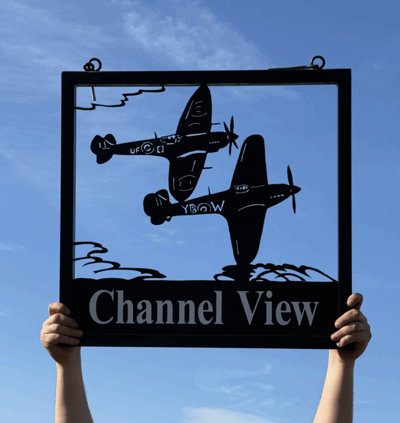 Spitfire & Hurricane Framed Metal Sign