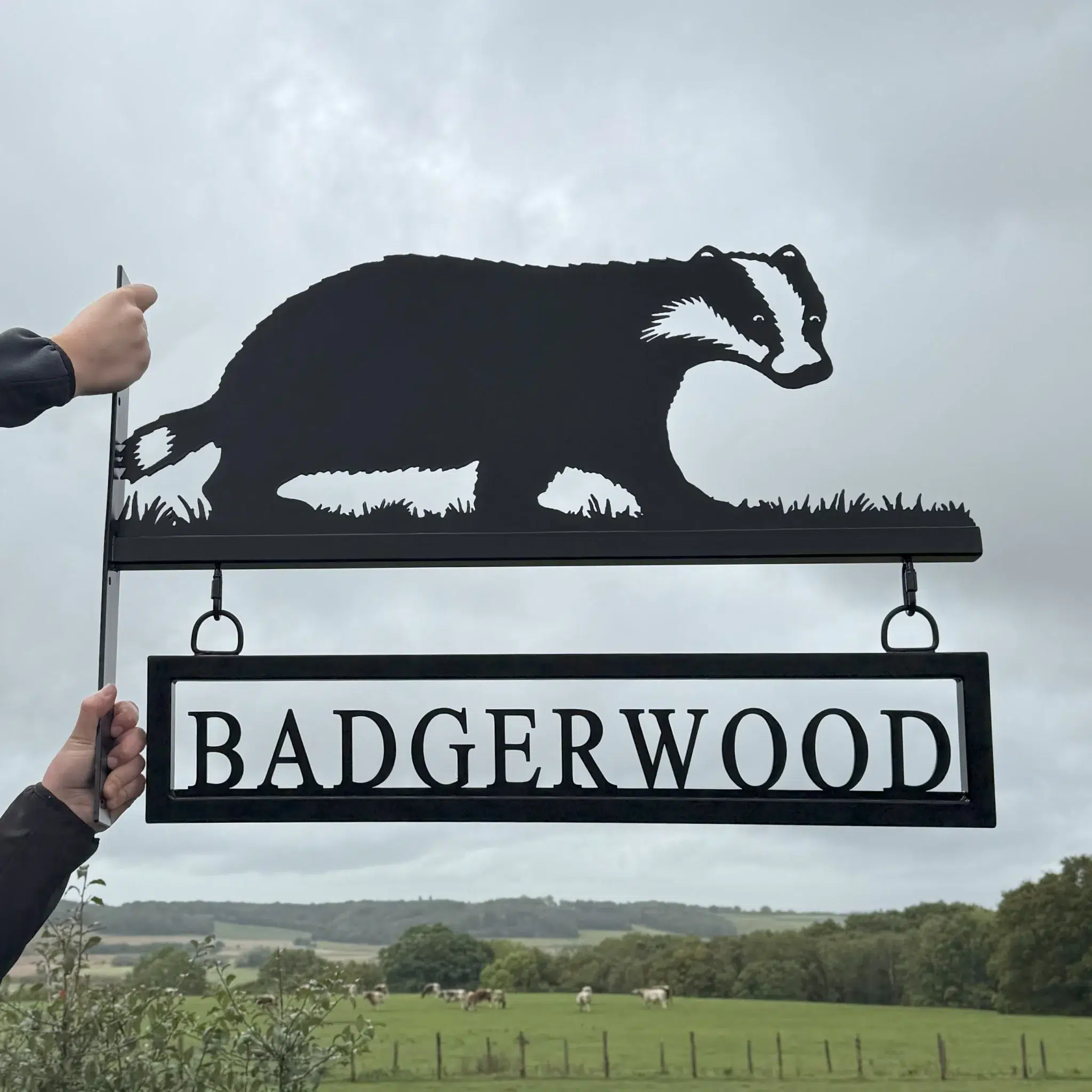 Badger Hanging Bracket Metal Sign - Solid Letters