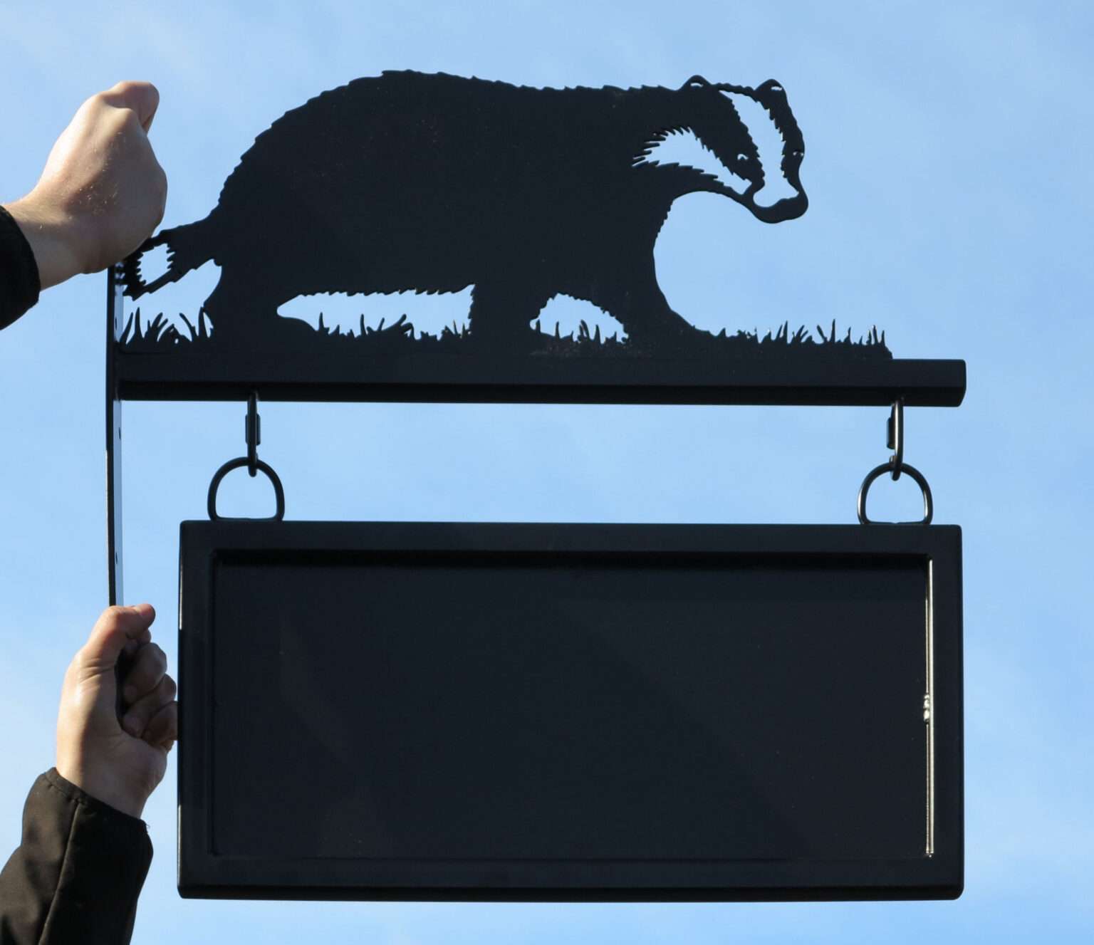 Badger Hanging Metal Sign - Black Forge Art