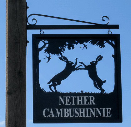 Boxing Hares Framed Metal Sign + Hanging Bracket