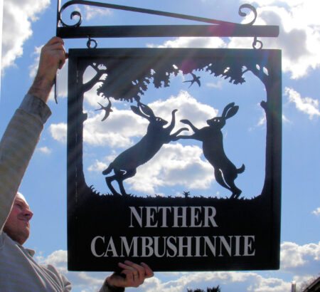 Boxing Hares Framed Picture Sign - Image 2