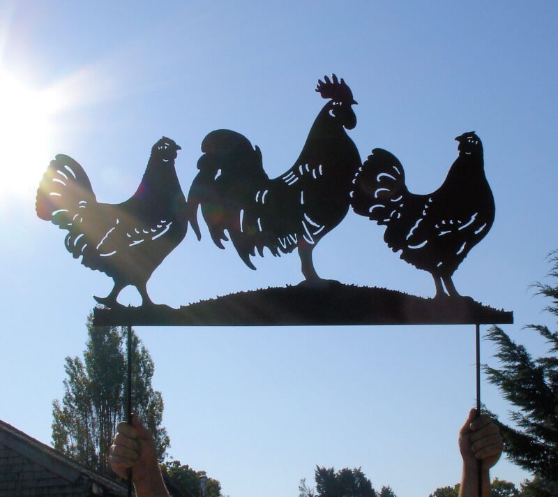 Cockerel and Hens Wall Art Plaque
