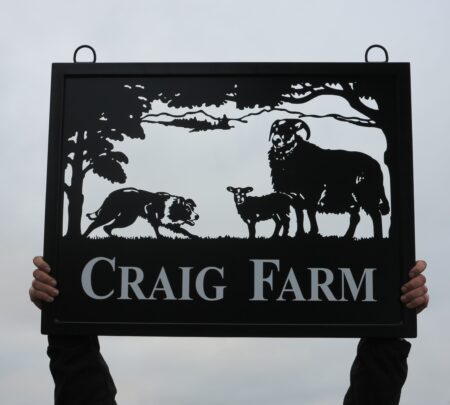 Collie and Cheviot Sheep framed picture sign