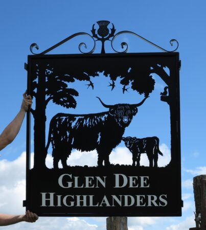 Highland cow and Calf - Plus Thistle Option - Framed Picture Sign