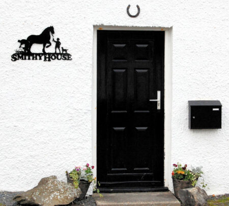Horse, Farrier Child & Dog Wall Art Plaque Fixed To Wall by Door