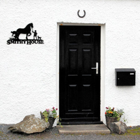 Horse, Farrier Child & Dog Wall Art Plaque Fixed To Wall by Door