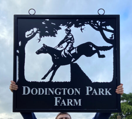 Horse and Jockey Cross Country Framed Picture Sign