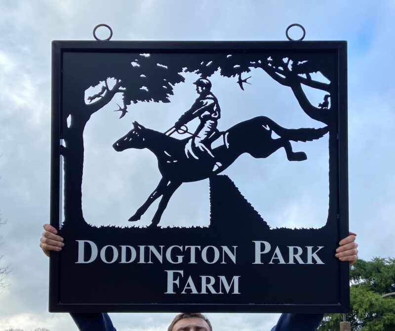Horse and Jockey Cross Country Framed Picture Sign