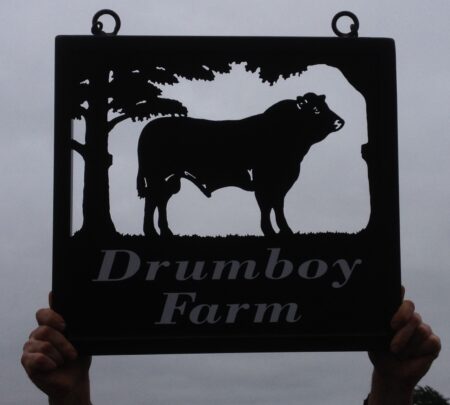 Limousin Bull and Tree Framed Picture Farm Sign