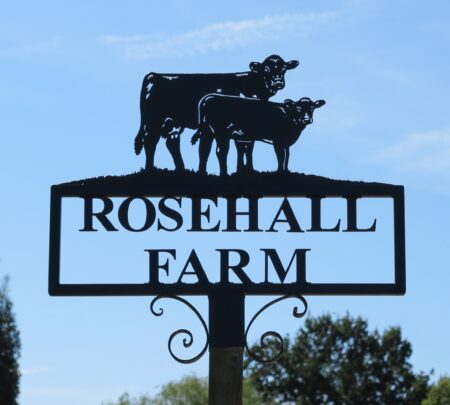 Limousin Cow and Calf Hot Forged Picture Farm Sign