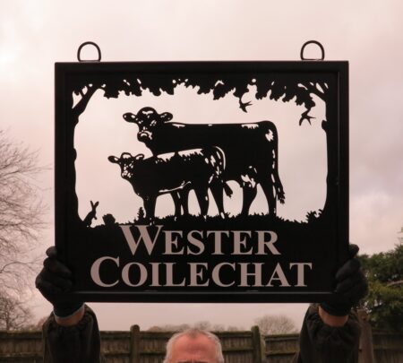 Limousin Cow and Calf With Wildlife Framed Picture Sign