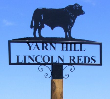 Lincoln Red Bull Hot Forged Picture Farm Sign