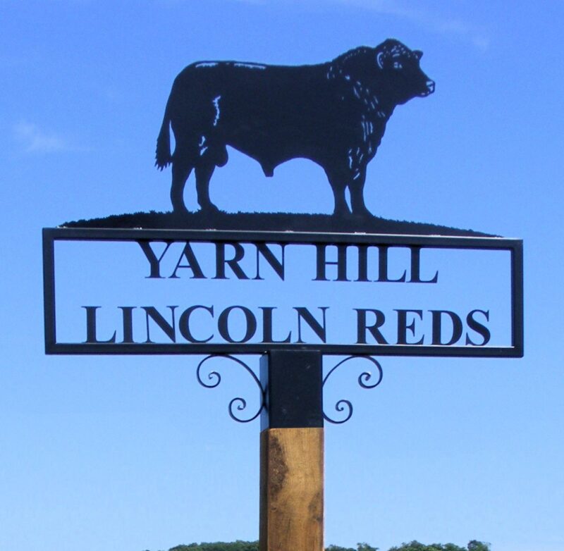Lincoln Red Bull Hot Forged Picture Farm Sign