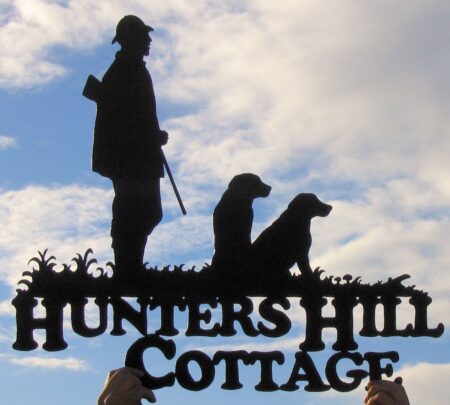 Man, Gun & Two Labrador Dogs Wall Art Plaque