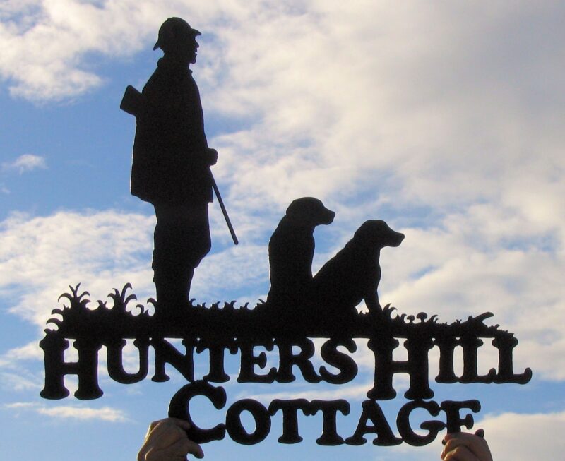 Man, Gun & Two Labrador Dogs Wall Art Plaque