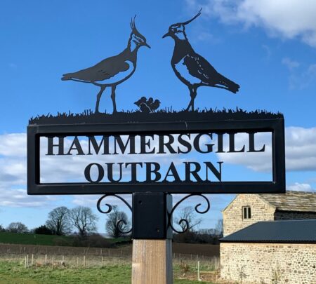 Pair of Lapwing Birds Hot Forged Picture Sign