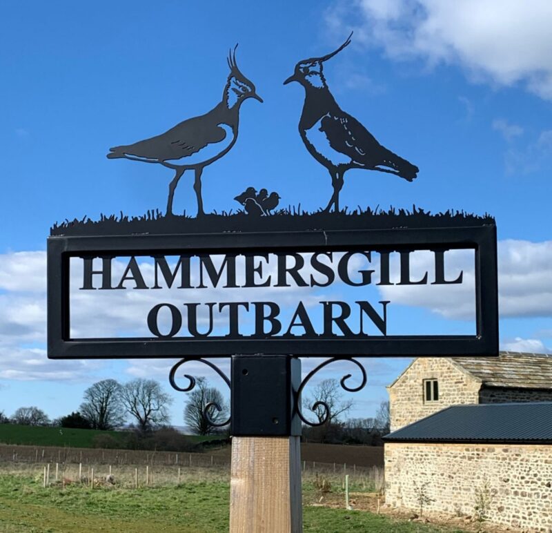 Pair of Lapwing Birds Hot Forged Picture Sign