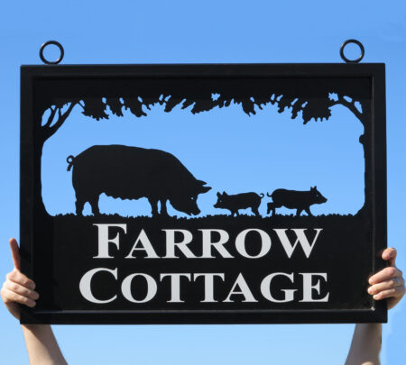 Pig and Piglets Framed Picture Sign