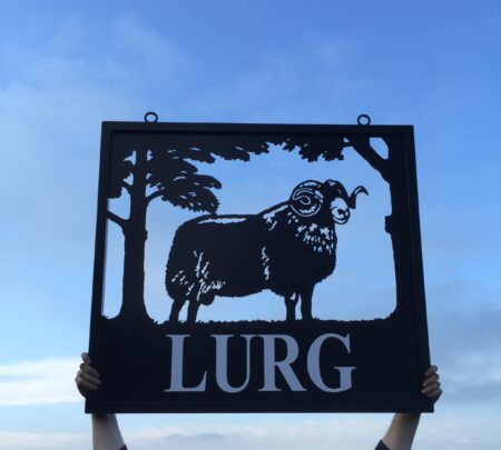 Ram Tup with Tree Framed Picture Sign