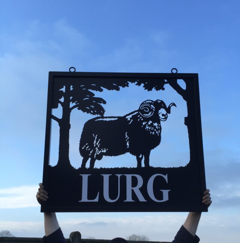 Ram Tup with Tree Framed Picture Sign