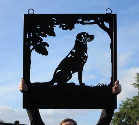 Single Sitting Labrador Framed Picture Sign