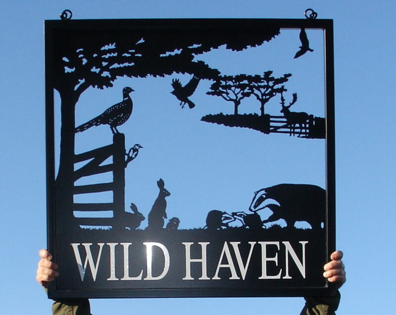 Wildlife Scene Framed Picture Sign