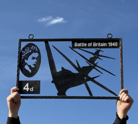 Ex-Display - Battle Of Britain Postage Stamp Framed Sign - 64cm x 38cm