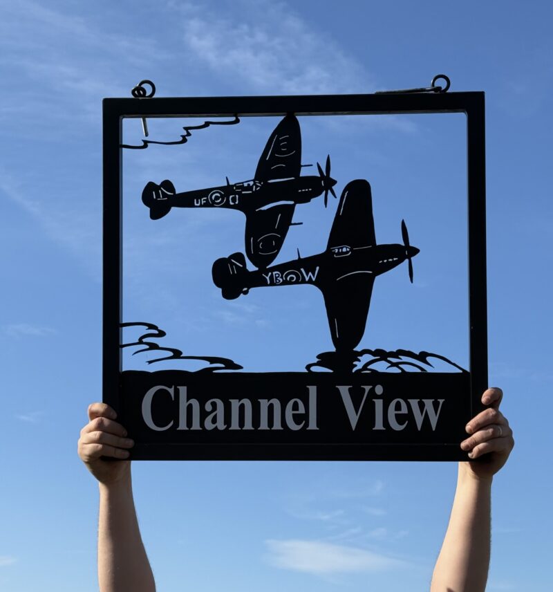 Ex-Display - Spitfire and Hurricane Framed Sign 67cm x 64cm