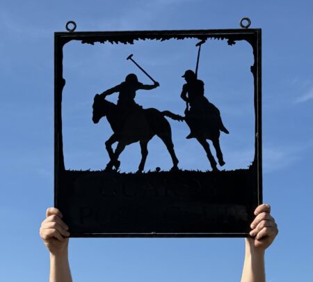 Ex-Display - Two Polo Players Framed Sign 64cm x 64cm