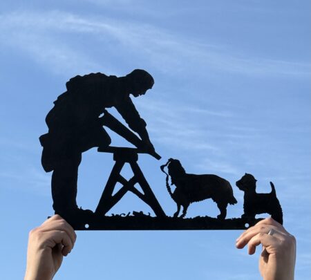 Ex-Display Wall Art - Carpenter and Two Dogs 45cm x 35cm