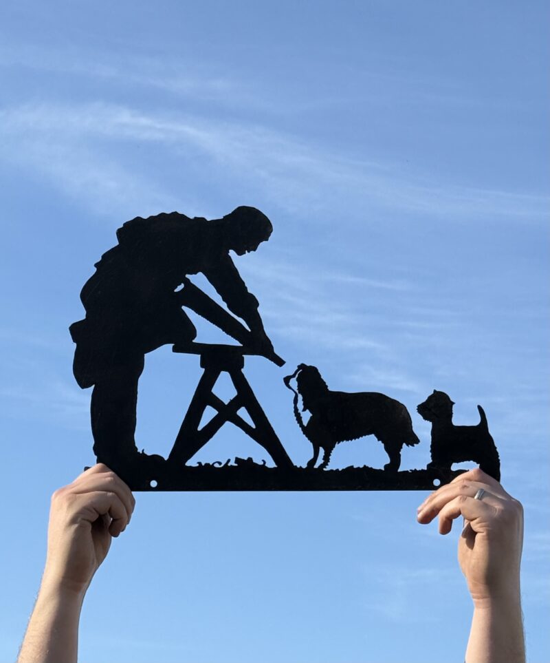 Ex-Display Wall Art - Carpenter and Two Dogs 45cm x 35cm