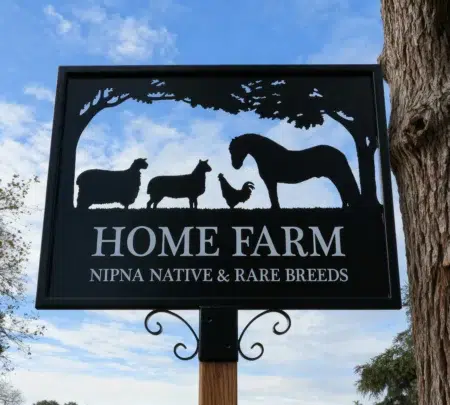 Sheep, Horse & Chicken Framed Metal Sign