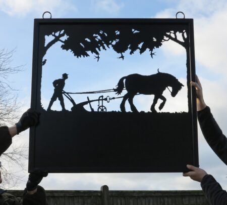 Traditional Ploughman and Horse Framed Picture Sign