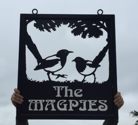 Two Magpie Birds Framed Picture Sign