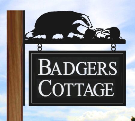 Badger And Cubs Hanging Bracket Sign