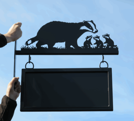 Badger and Cubs Metal Hanging Sign