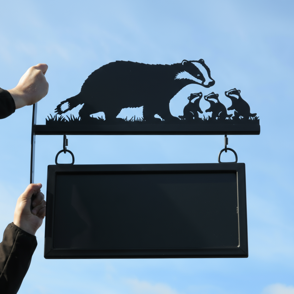 Badger and Cubs Metal Hanging Sign