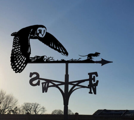 Barn Own Flying And Mouse Weathervane