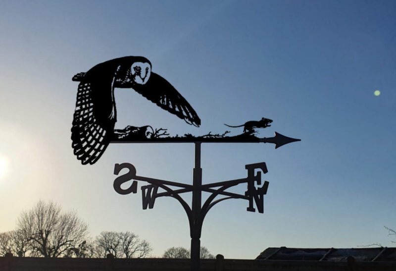 Barn Own Flying And Mouse Weathervane