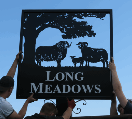 Blackface Tup and Ewe Framed Metal Sign